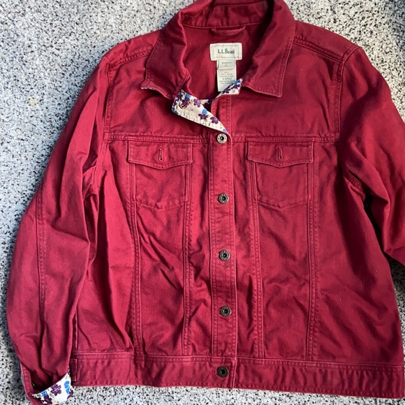 L.L. Bean Jackets & Coats Ll Bean Womens Maroon Large Jean Style